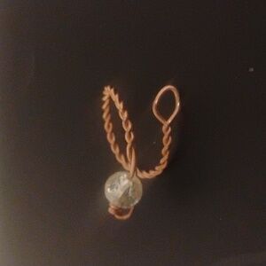Handmade Elegant Copper Twisted Ring with Crystal Accent
